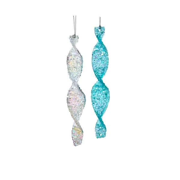 Swirl Icicle With Glitter Ornament Item 104016 The Christmas Mouse