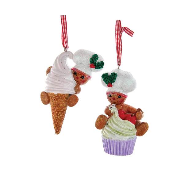 Gingerbread Boy/Girl Ice Cream Ornament Item 107149 The Christmas Mouse