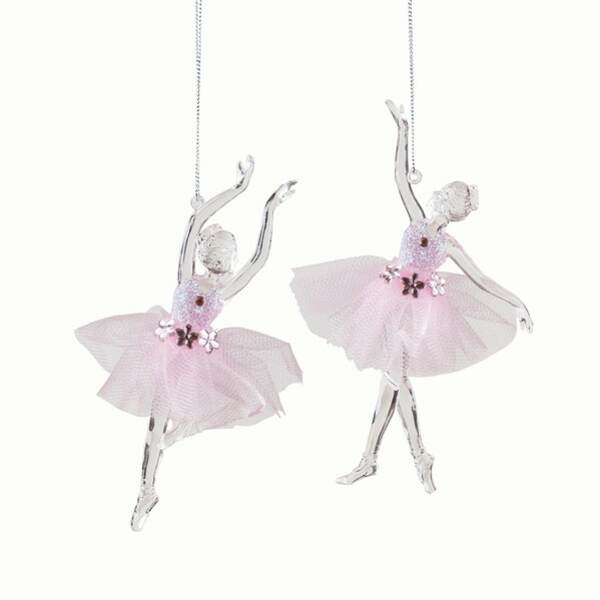 Clear/Pink Dancing Ballerina Ornament Item 177331 The Christmas Mouse
