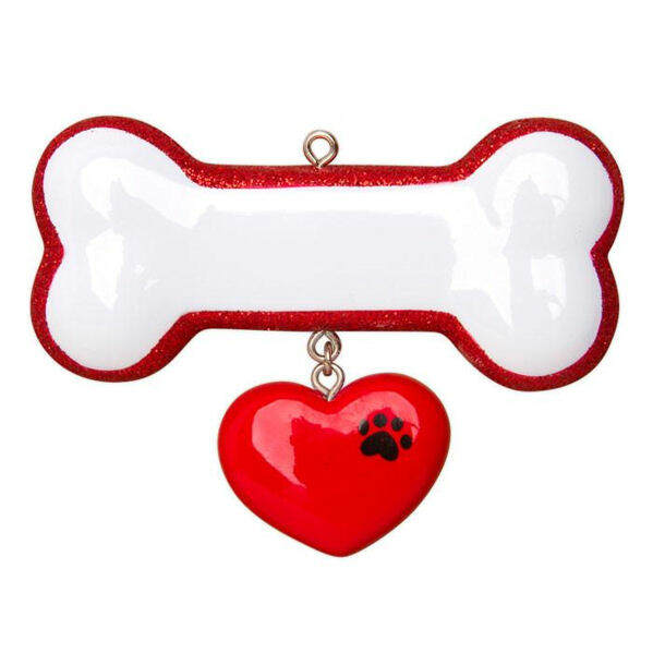 Dog Bone With Paw Print Heart Ornament Item 459201 The Christmas Mouse