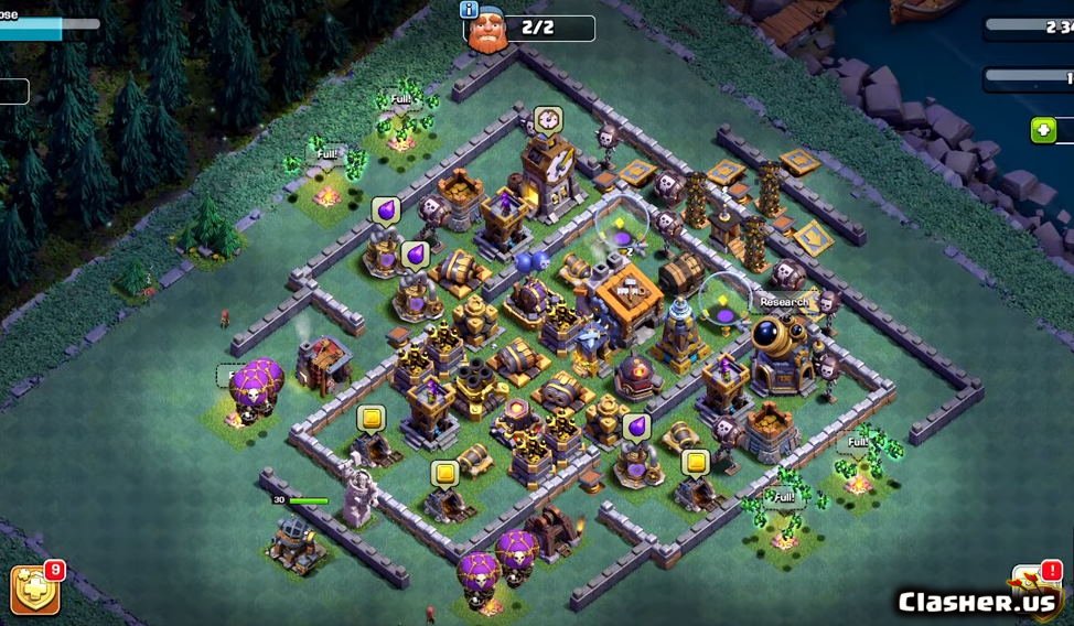 [Builder Hall 9] BH9 Best Base Anti 2 Star v5 [With Link] [102019] Clash of Clans Clasher.us