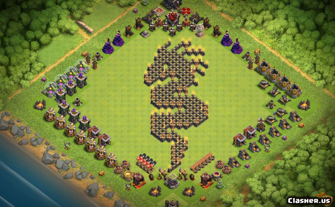 [Town Hall 9] TH12 Fun Progress Base Dragon [With Link] [102019] Hybrid Base Clash of