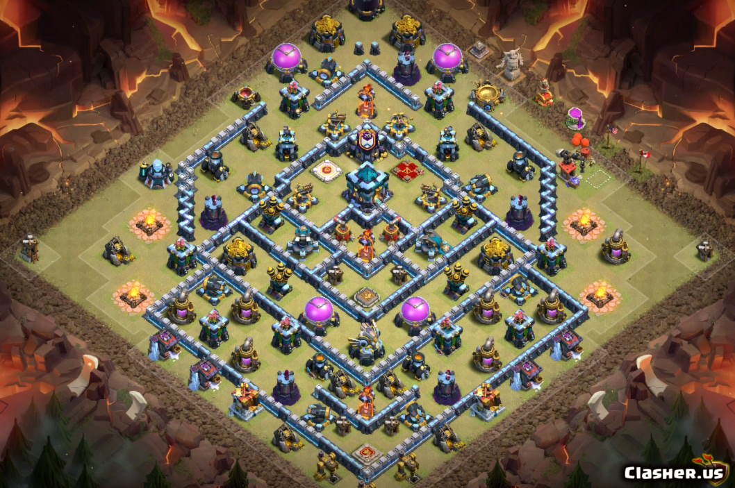 [Town Hall 13] TH13 CWL/Trophy/War base 1032 [With Link] [52020] War Base Clash of Clans