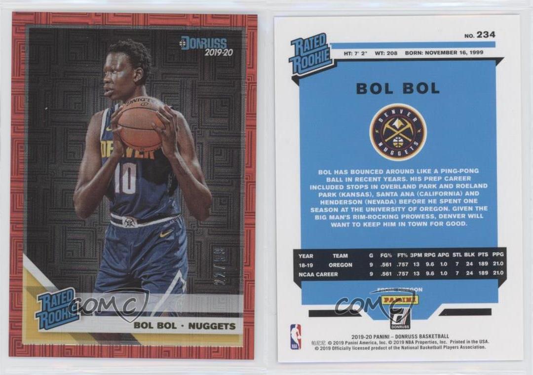 201920 Panini Donruss Rated Rookies Red Infinite /99 Bol 234 Rookie eBay
