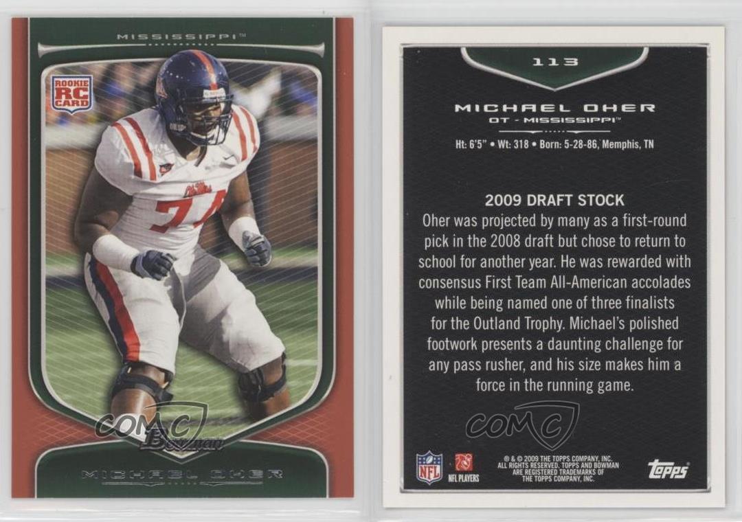 2009 Bowman Draft Picks Red Michael Oher 113 Rookie eBay