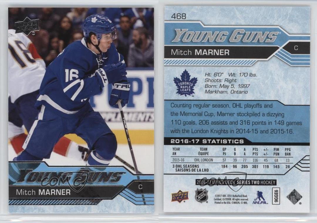 2016 Upper Deck 468 Young Guns Mitch Marner Toronto Maple Leafs RC Hockey Card eBay