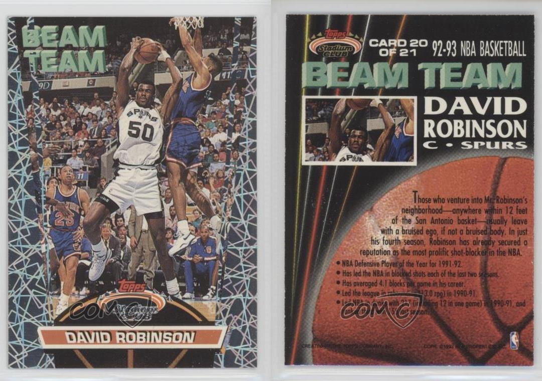 1992 Topps Stadium Club Beam Team Members Only 20 David Robinson Basketball Card eBay