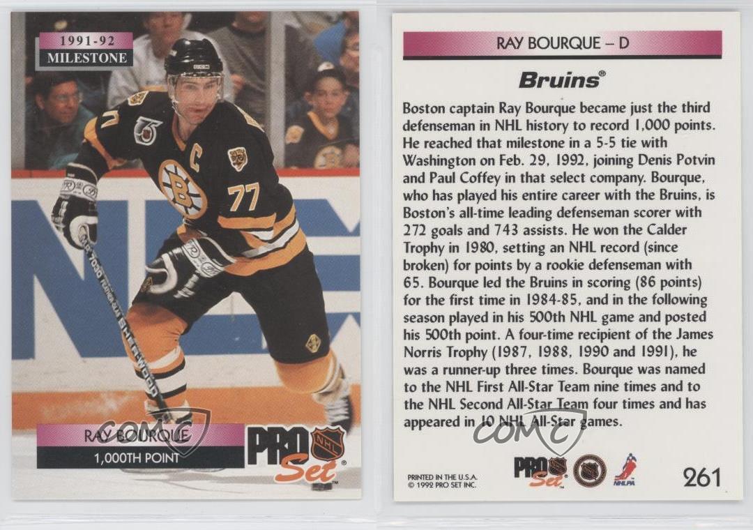 199293 Pro Set 261 Ray Bourque Boston Bruins Hockey Card eBay