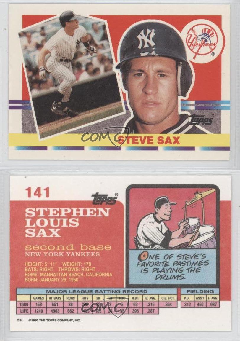 1990 Topps Big 141 Steve Sax New York Yankees Baseball