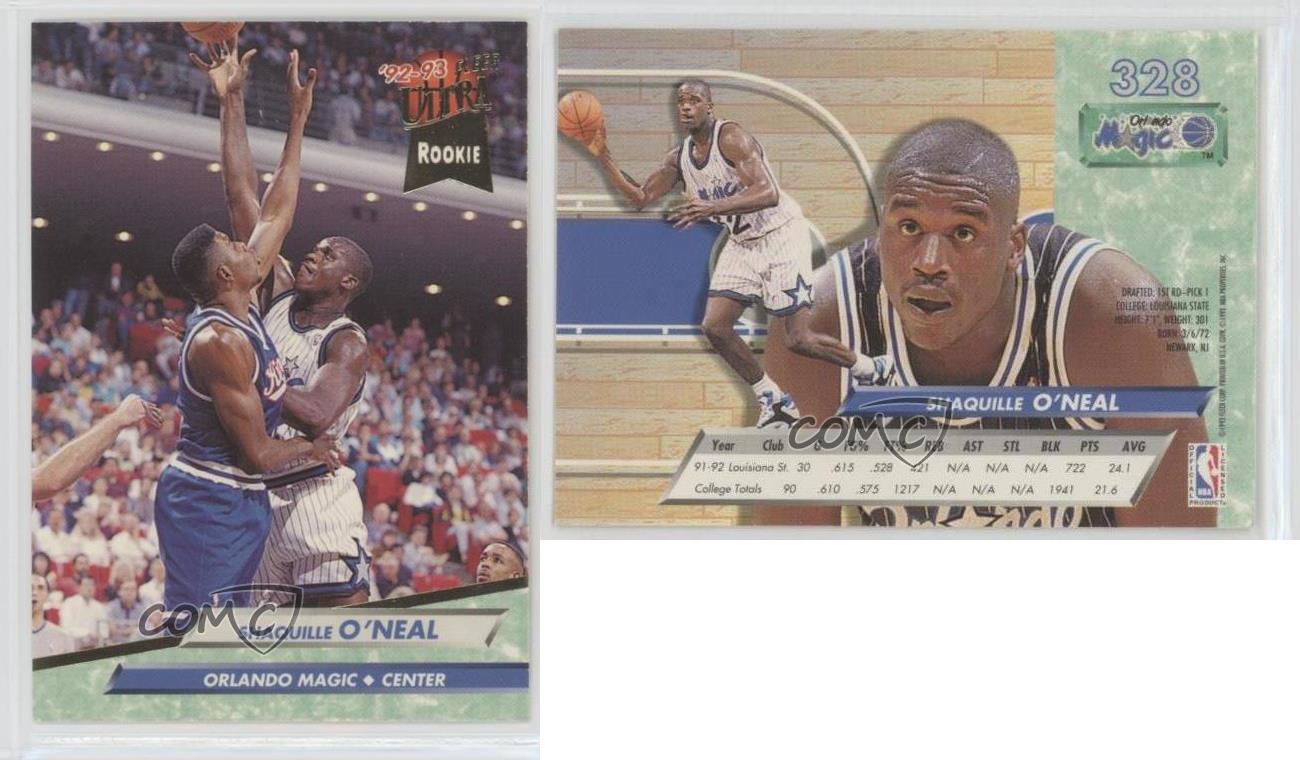 199293 Fleer Ultra 328 Shaquille ONeal Orlando Magic RC Rookie Basketball Card eBay