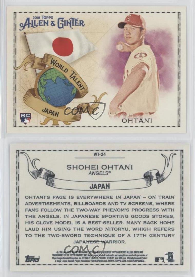 2018 Topps Allen & Ginter's World Talent Shohei Ohtani WT24 Rookie eBay