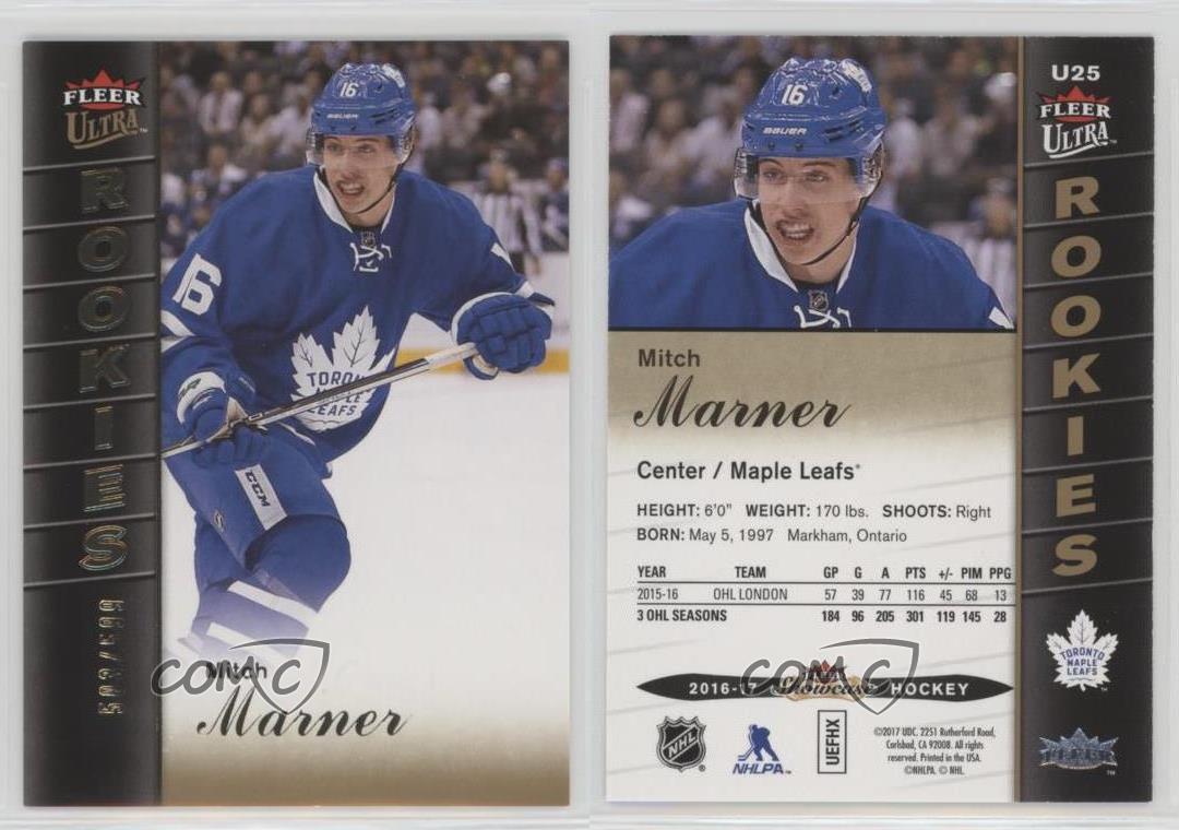 2016 Upper Deck Fleer Showcase Ultra Rookies U25 Mitch Marner Rookie Hockey Card eBay