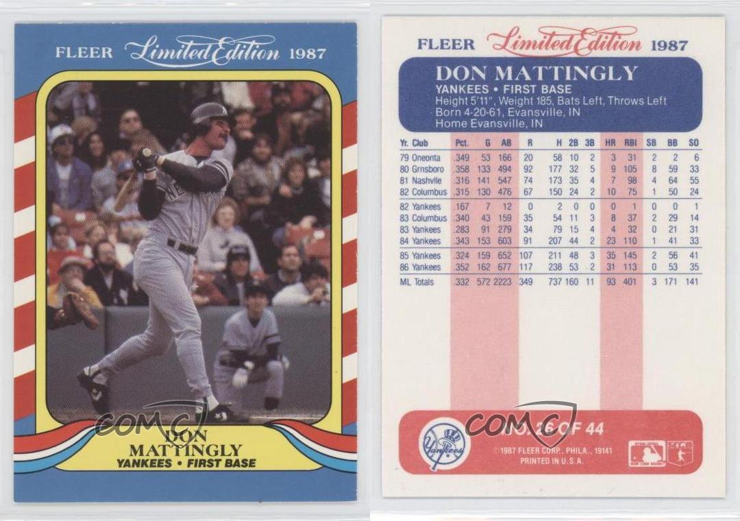 1987 Fleer Limited Edition Baseball Superstars Box Set Don