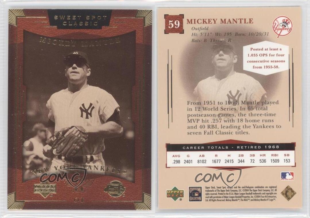 2004 Upper Deck Sweet Spot Classic 59 Mickey Mantle New York Yankees Card eBay