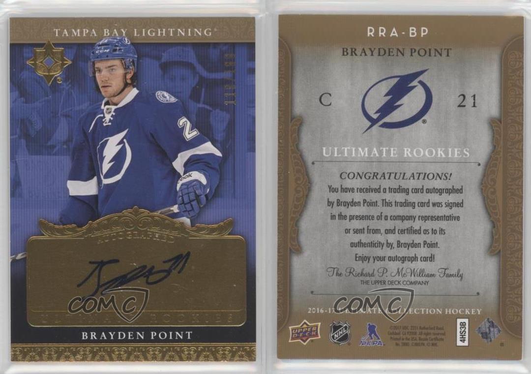 201617 Ultimate Collection 200607 Retro Tier 1 /199 Brayden Point Rookie Auto eBay