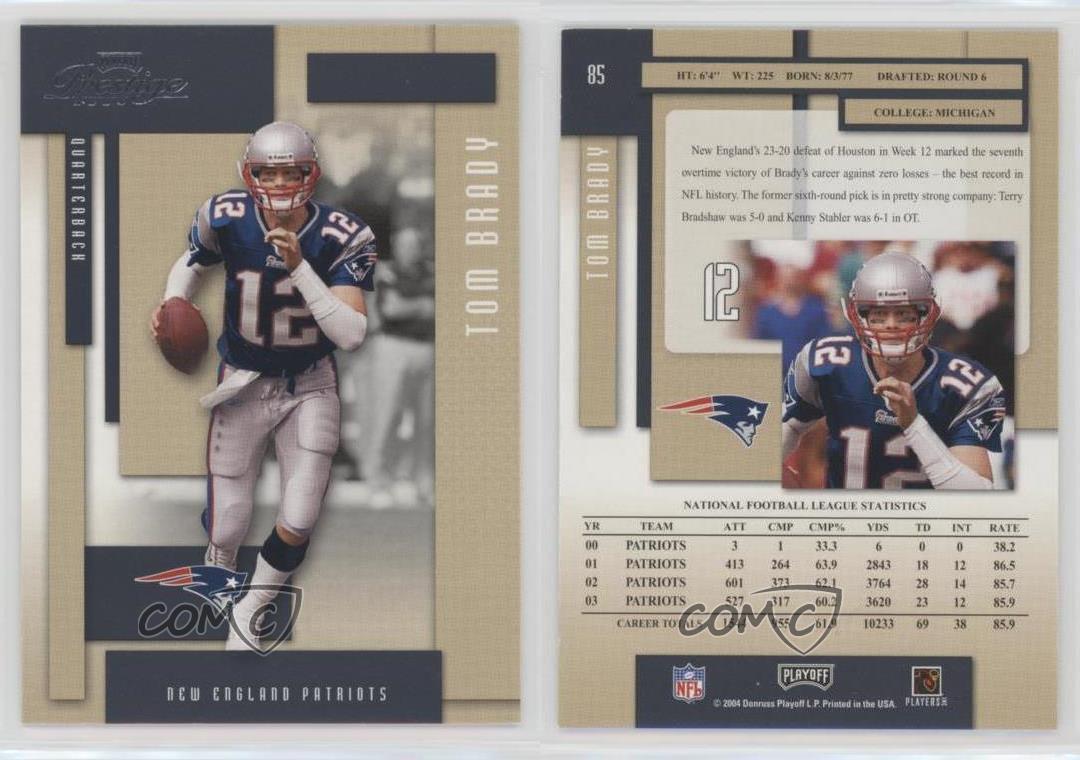 2004 Playoff Prestige 85 Tom Brady New England Patriots Football Card eBay