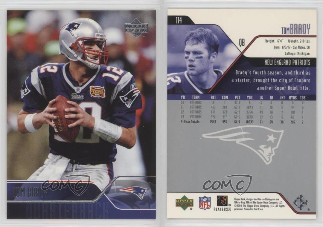 2004 Upper Deck 114 Tom Brady New England Patriots Football Card eBay