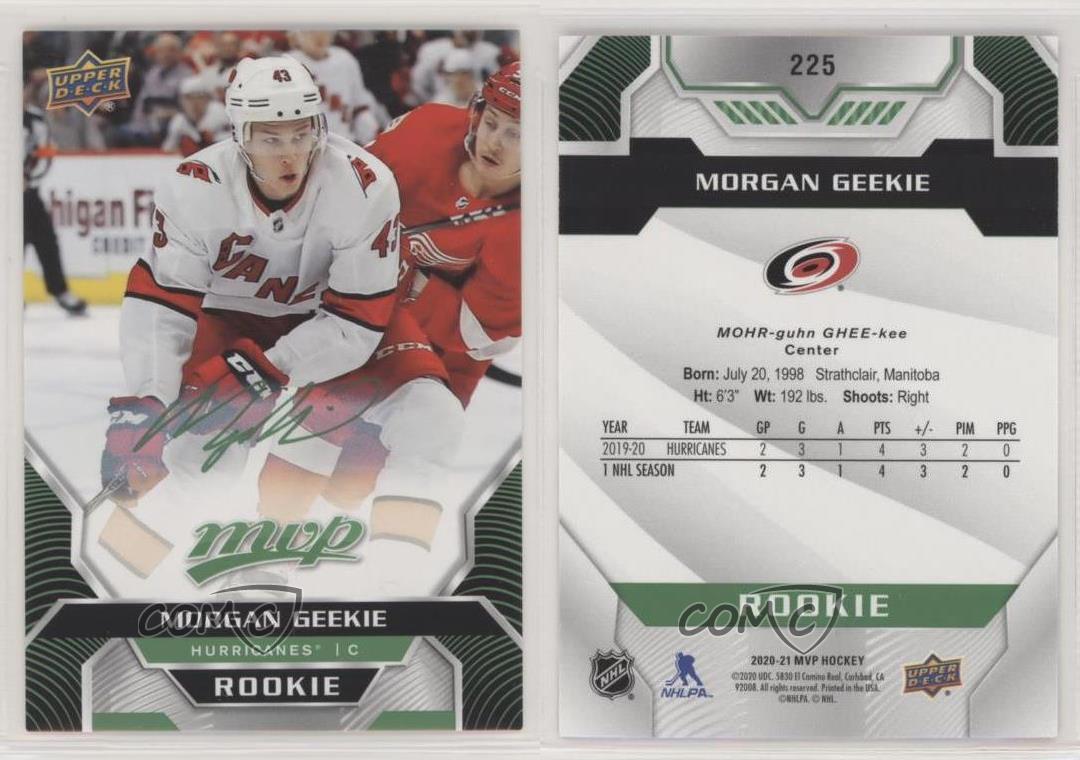 202021 Upper Deck MVP Green Script Geekie 225 Rookie eBay