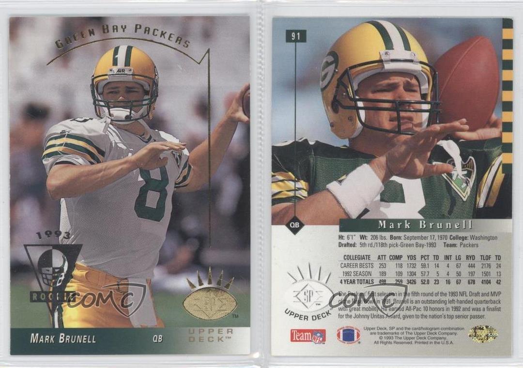 1993 Upper Deck SP 91 Mark Brunell Green Bay Packers RC Rookie
