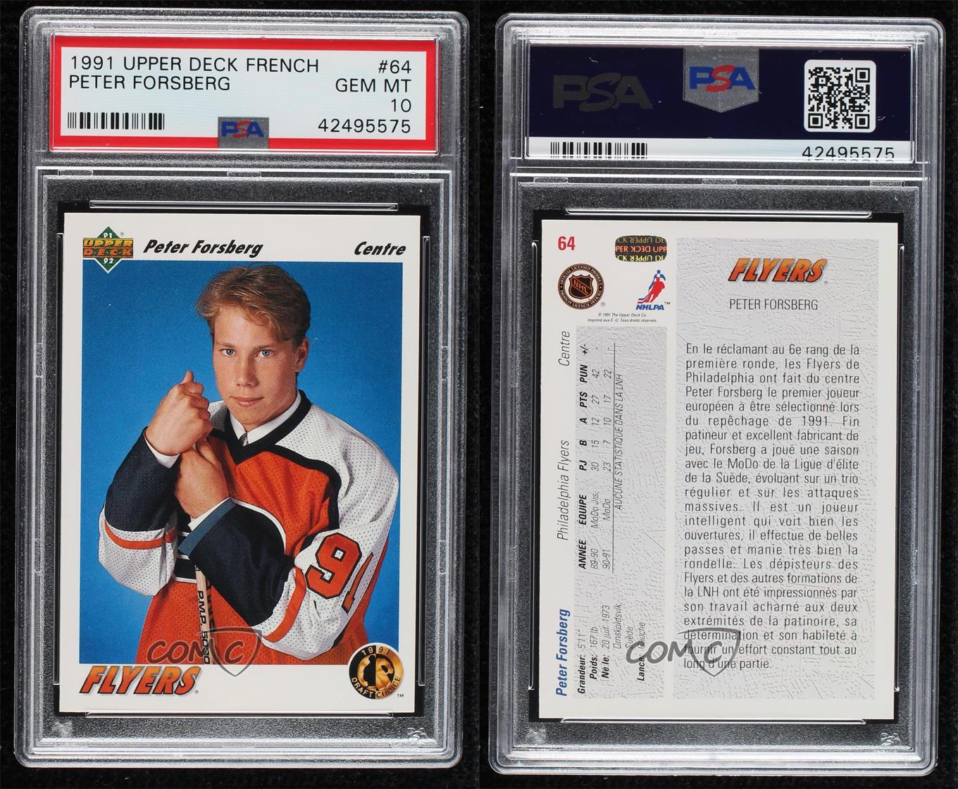 199192 Upper Deck French Peter Forsberg 64 PSA 10 Rookie HOF eBay