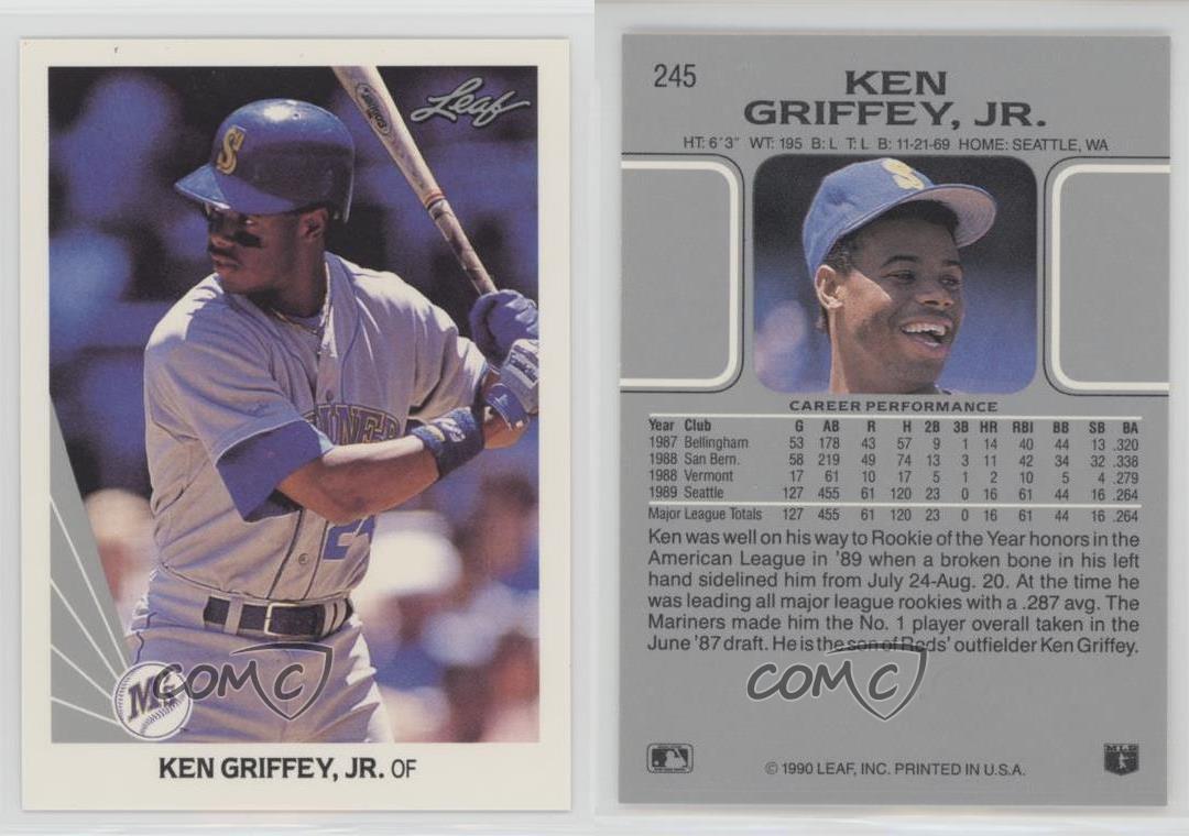 1990 Leaf 245 Ken Griffey Jr Seattle Mariners Jr. Baseball Card eBay