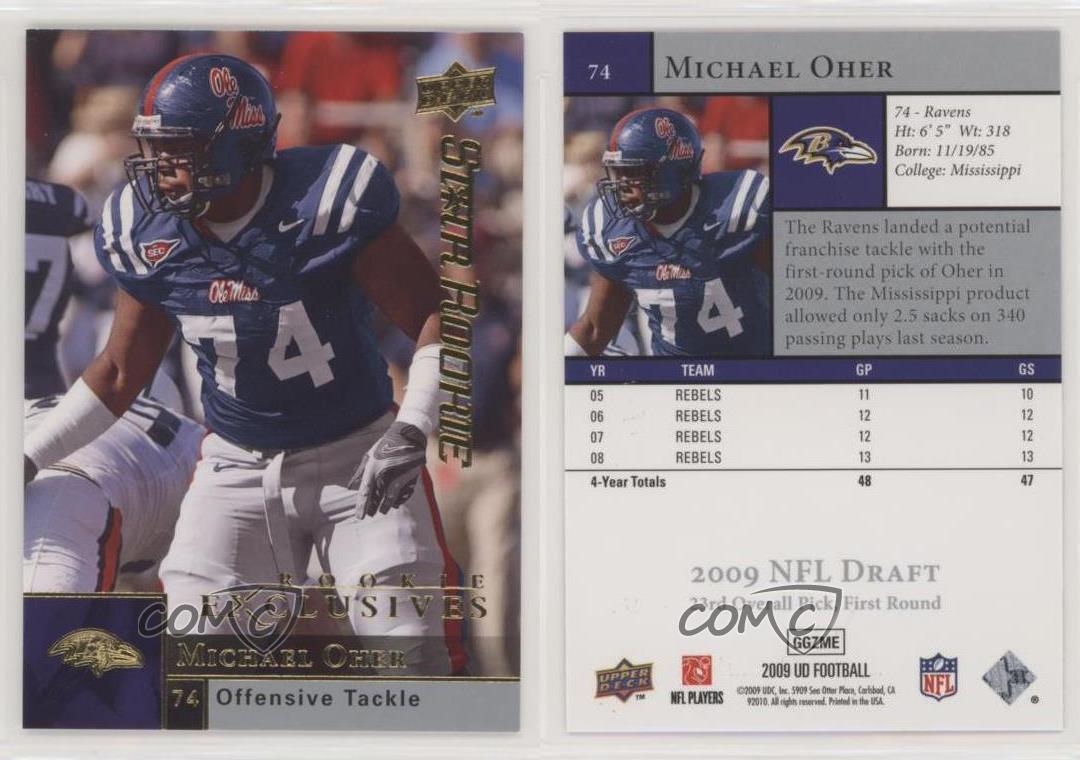 2009 Upper Deck Exclusives Michael Oher 74 Rookie eBay
