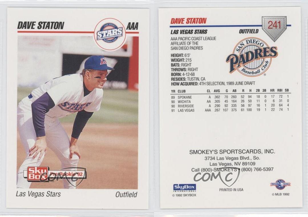 1992 SkyBox PreRookie Las Vegas Stars Smokey's Sportscards Dave Staton