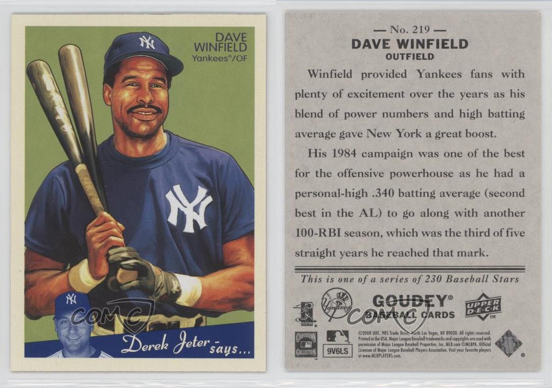 2008 Upper Deck Goudey 219 Dave Winfield New York Yankees Baseball Card eBay