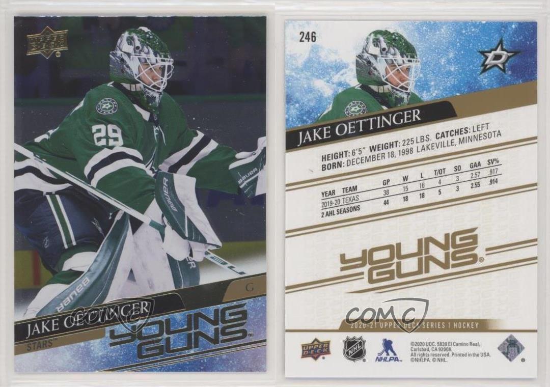 202021 Upper Deck Young Guns Silver Foil Jake Oettinger 246 Rookie eBay
