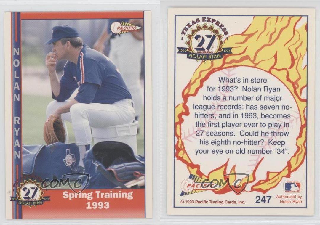 1993 Pacific Texas Express 27 Seasons 247 Nolan Ryan Rangers Baseball Card eBay