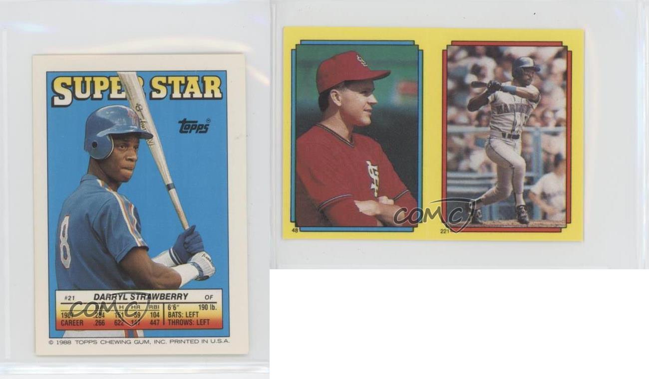 1988 Topps Super Star Sticker Back Cards 21 Darryl Strawberry New York Mets Card eBay