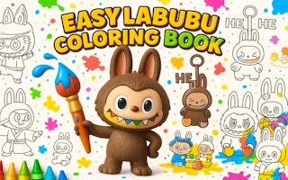 Easy Labubu Coloring Book Play free online CrazyGamesPoki