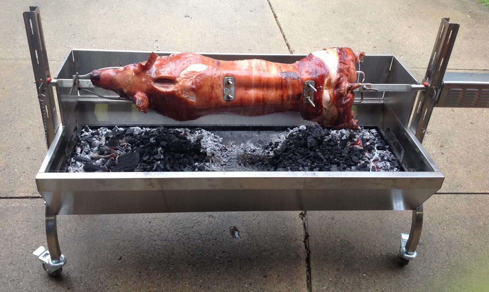 51" Stainless Steel Spit Roaster Rotisserie Pig, Lamb, Goat, Chicken