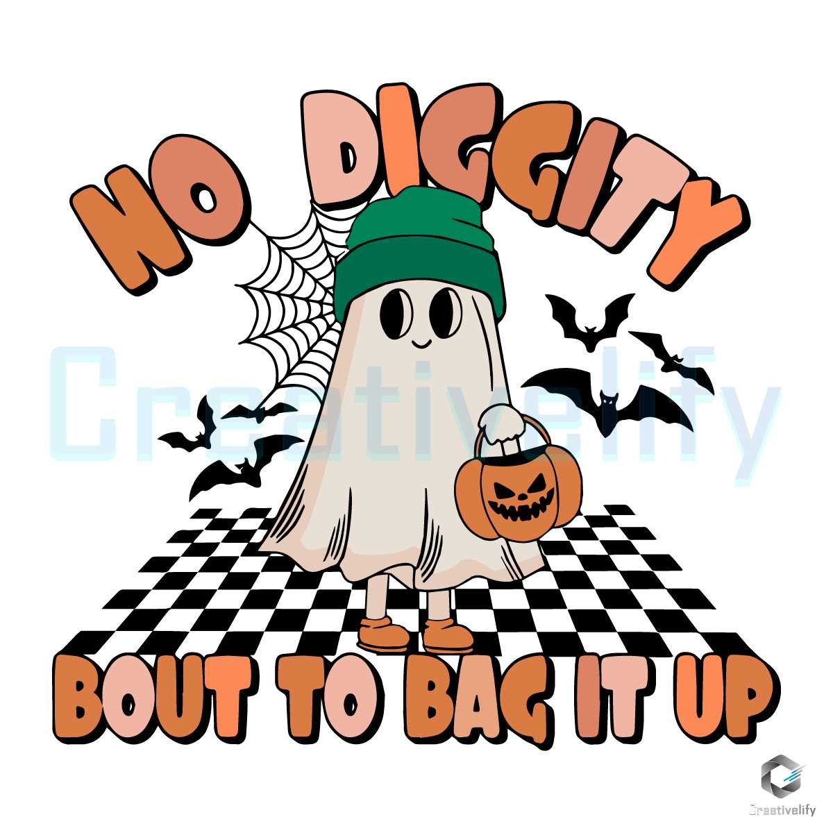 No Diggity Bout To Bag It Up SVG Cool Ghost Digital File CreativeLify