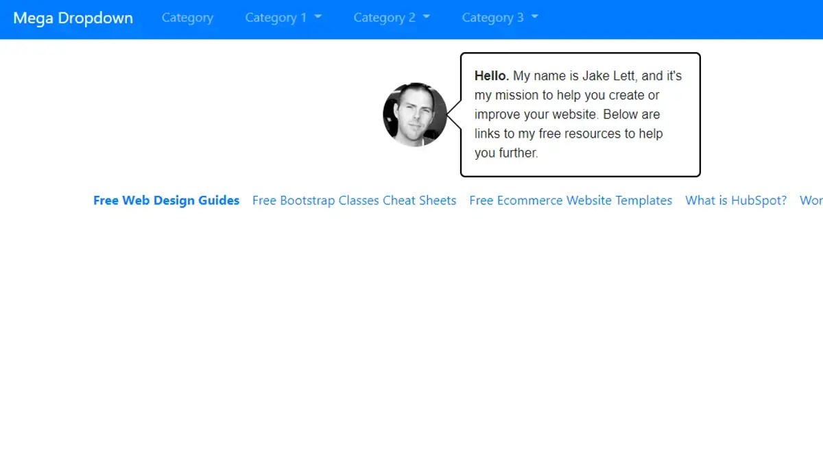 jQuery Mega Menus Bootstrap 4 Mega Dropdown Menu Navbar example CSS Mix