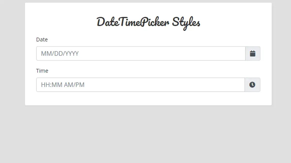 Bootstrap Datepickers and Timepickers Bootstrap Date/Time Picker