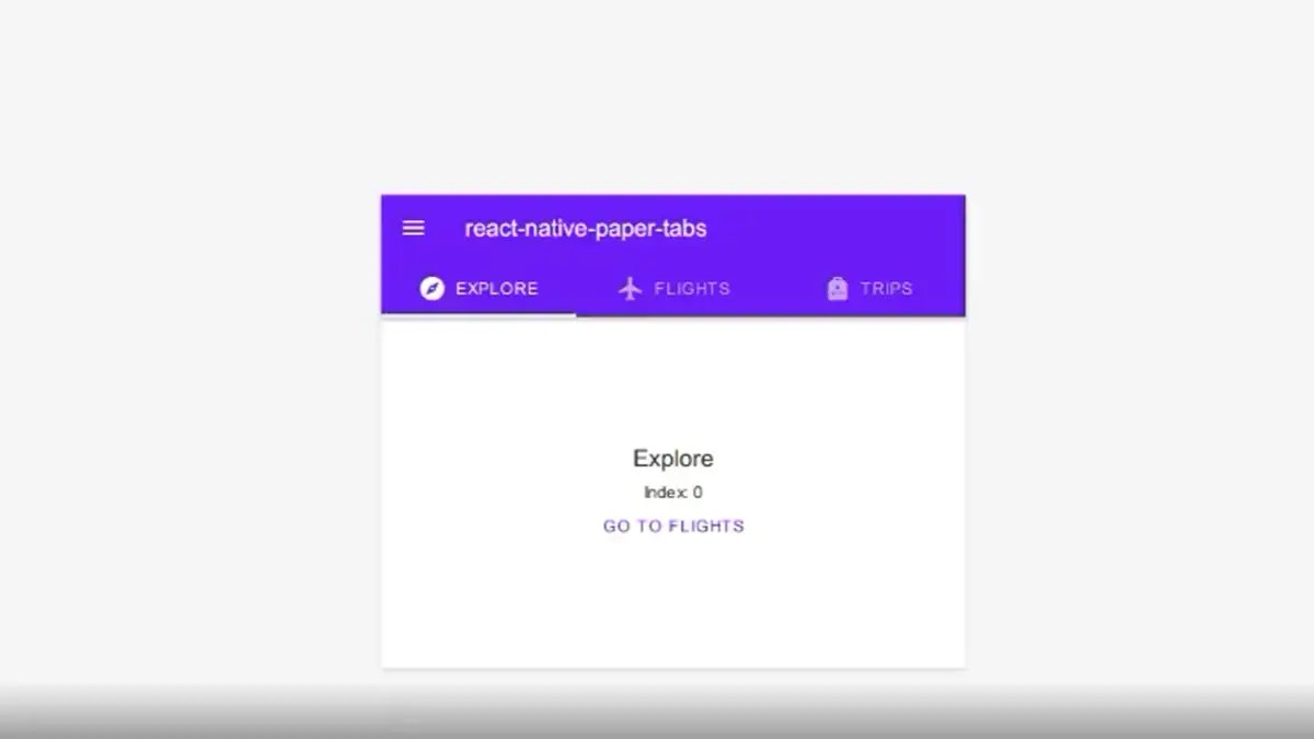 React Tabs React Native Paper Tabs example CSS Mix