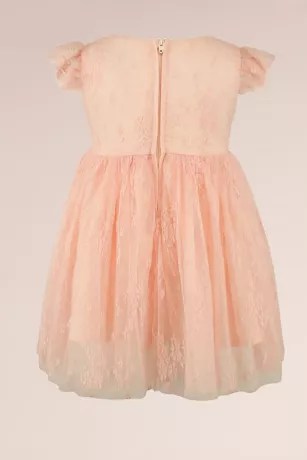 Cap Sleeve Floral Lace Overlay Flower Girl Dress David's Bridal