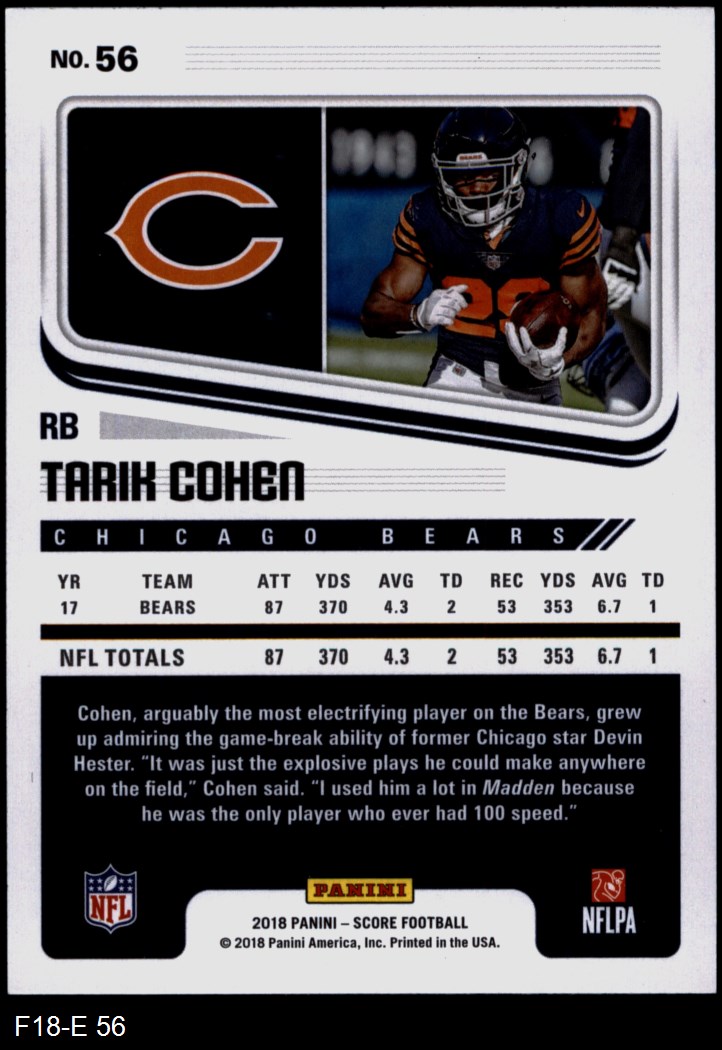2018 Score Chicago Bears Almost Complete Team Set 8 NM/MT eBay
