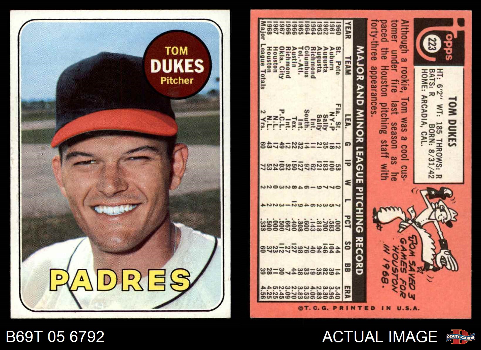 1969 Topps 223 Tom Dukes Padres 7 NM eBay