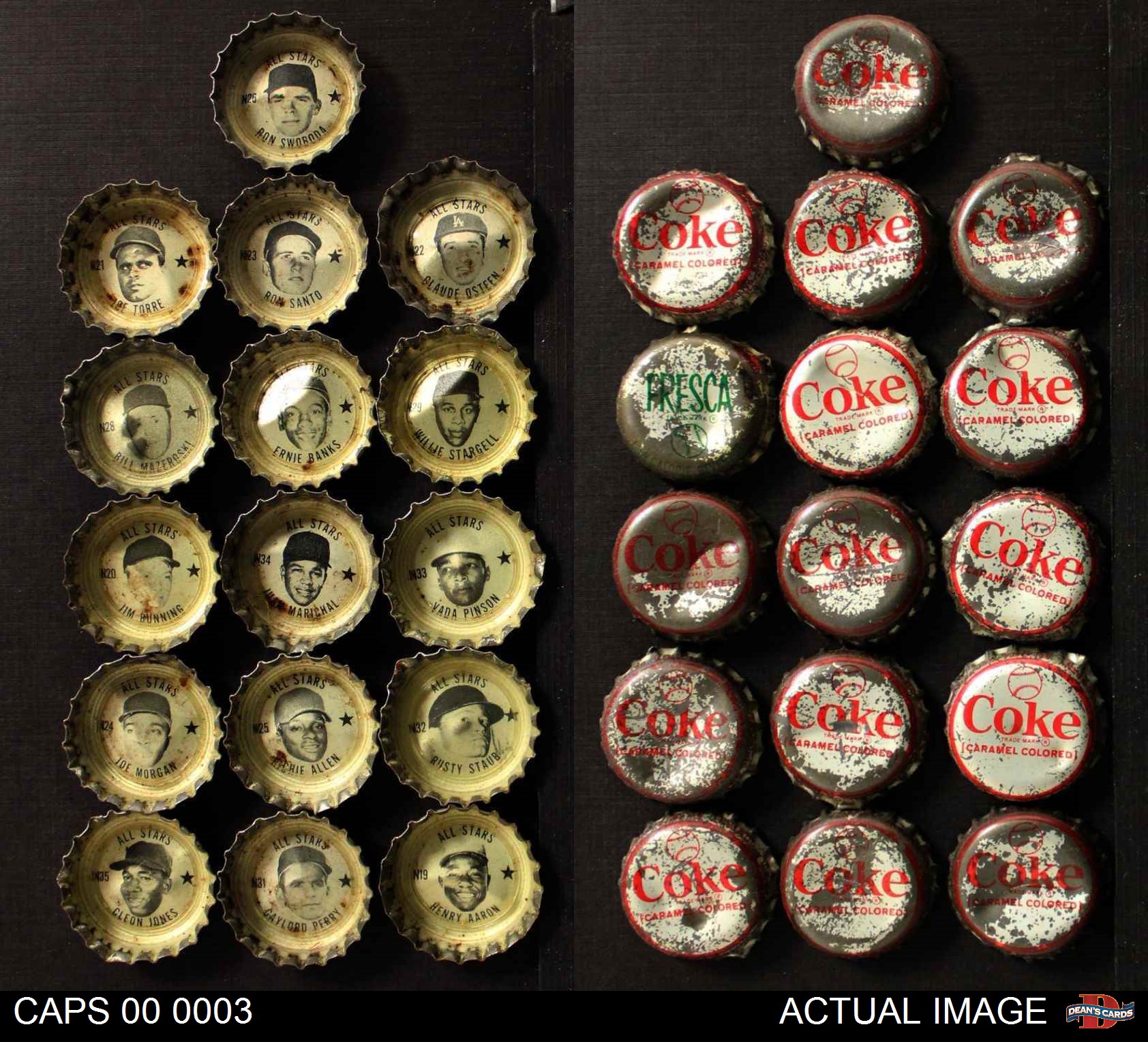 CocaCola 1967 National League AllStar Coke Baseball Bottle Caps Near
