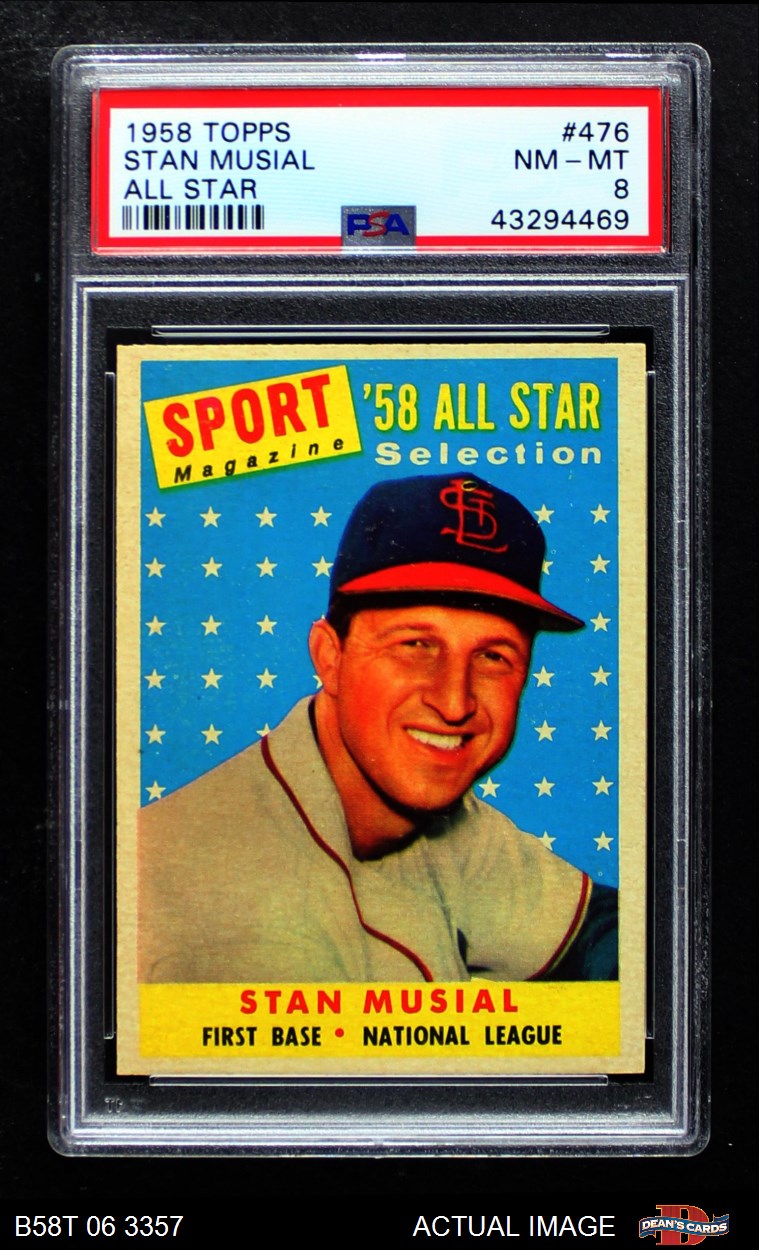 1958 Topps 476 Stan Musial AllStar Cardinals PSA 8 NM/MT eBay