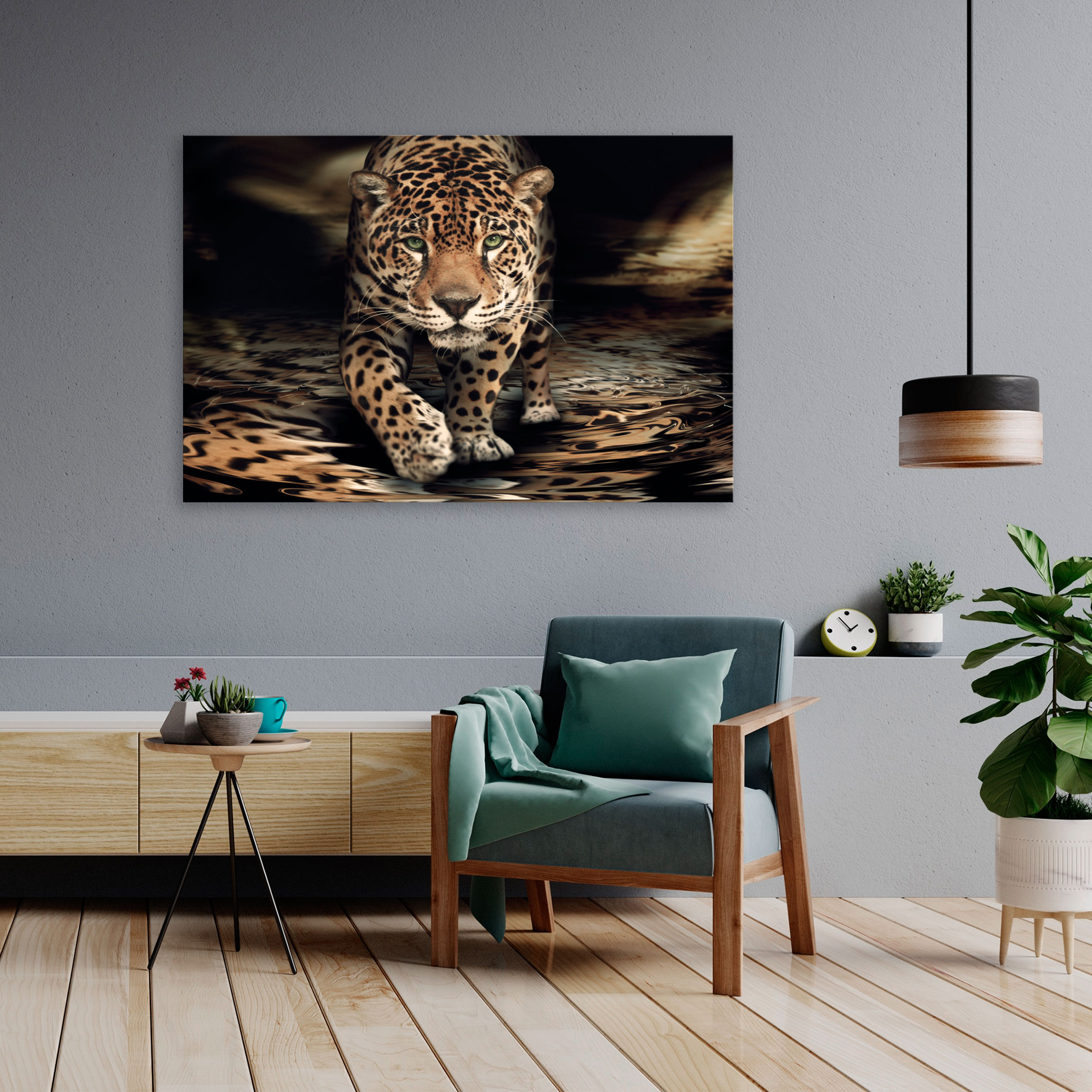 Leopard Vlies Leinwand DEKO BILDER Wandbilder XL