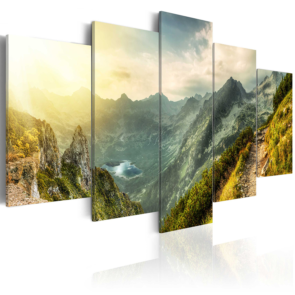 Vlies LEINWAND BILDER Berge Wald Landschaft WANDBILDER xxl Wohnzimmer