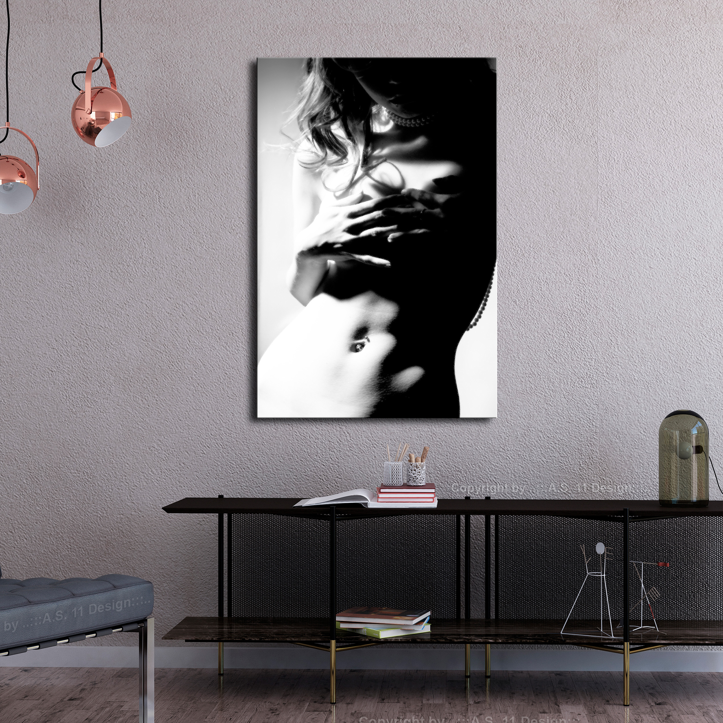 LEINWAND BILDER Erotik Kunstdruck Erotisch Bild schwarz weiß Wandbilder