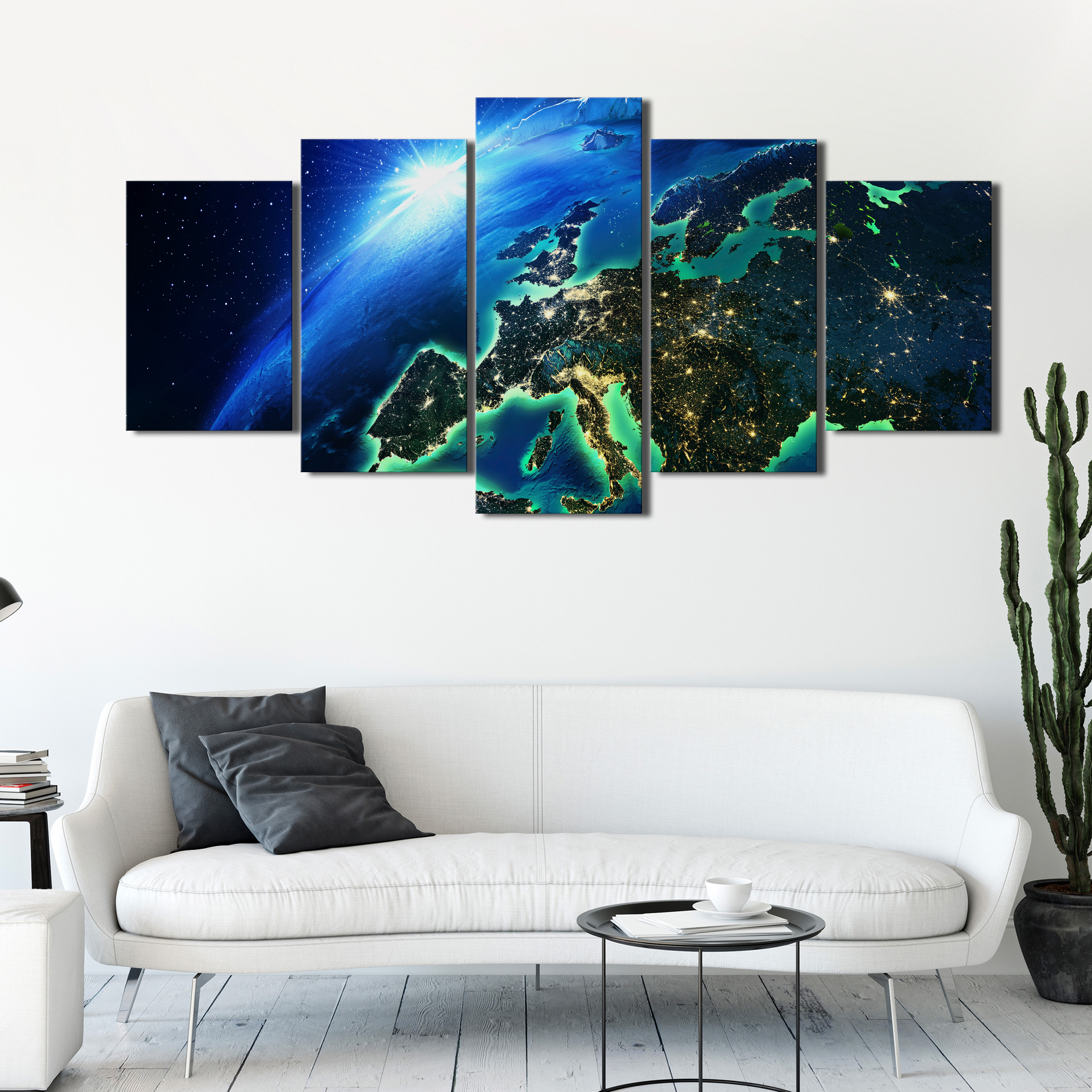 Blaue Planet Erde Abstrakt Leinwand Deko Bilder Xxl Wand Bild Kunst Druck 5tlg Ebay