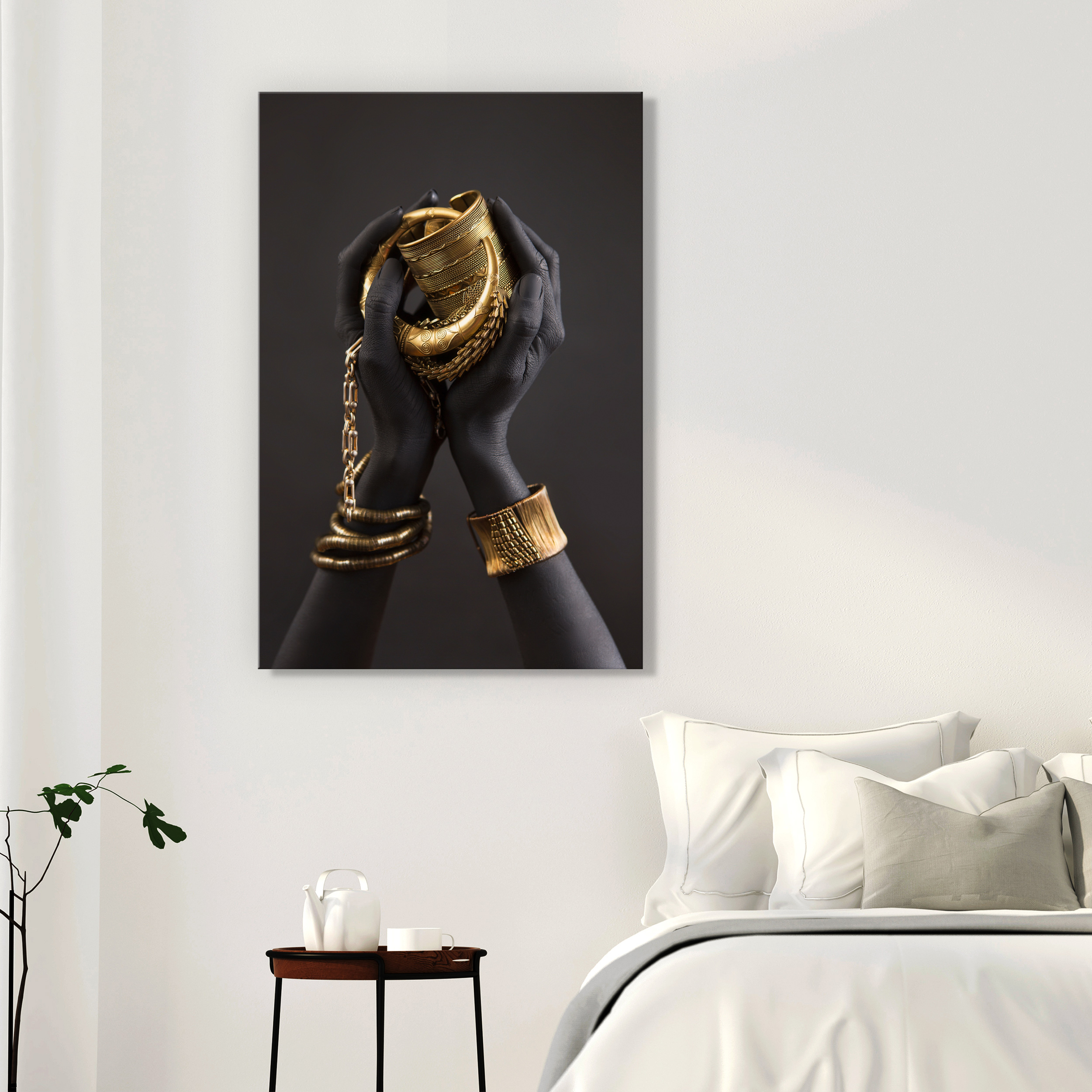 Gold Schwarz Abstrakt Frauen LEINWAND Deko Bild WAND BILDER XXL Vlies