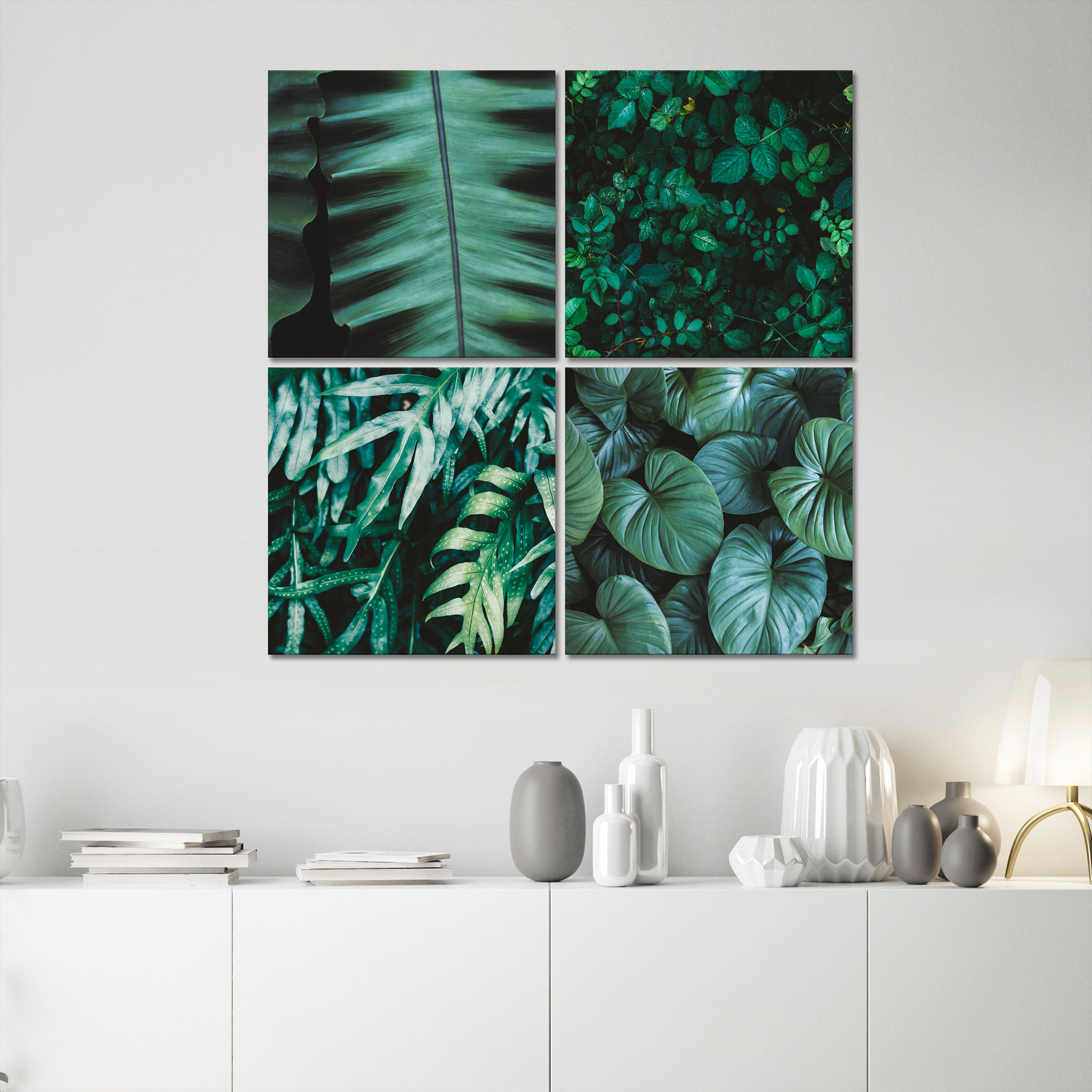 Pflanzen Gold LEINWAND Deko BILD Wand Bilder XXL