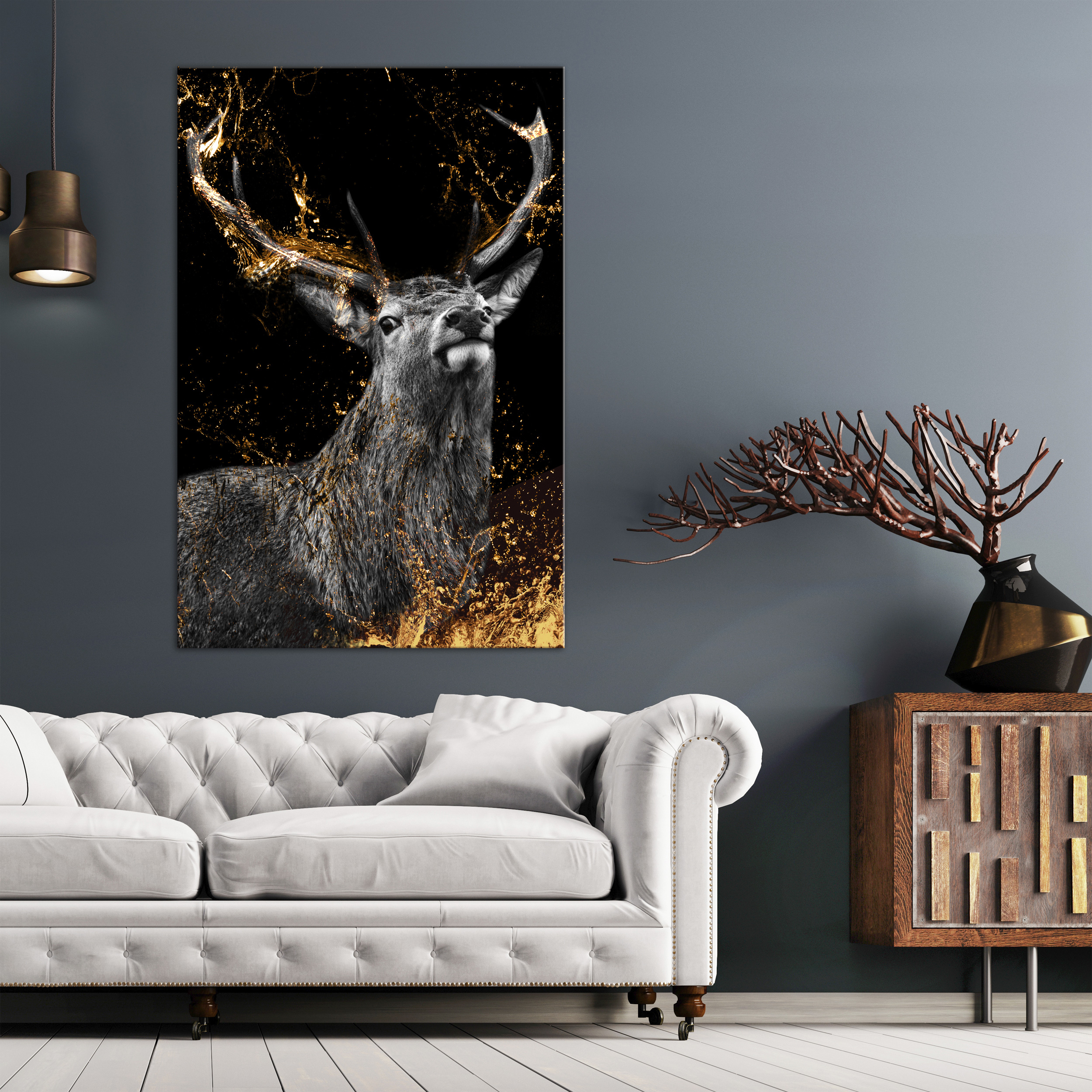Tiere LEINWAND Deko Bild LÖWE WANDBILDER XXL ABSTRAKT