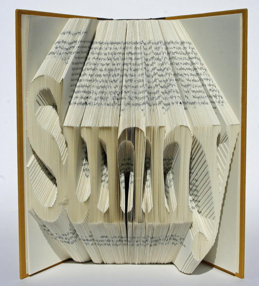 Creative Book Folding Art from Isaac Salazar Design Swan